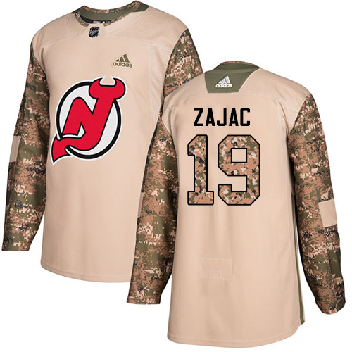 Adidas Devils #19 Travis Zajac Camo Authentic Veterans Day Stitched NHL Jersey - Click Image to Close
